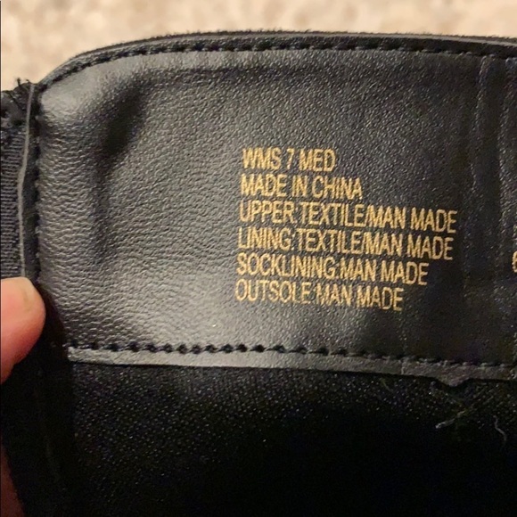 Apt 9 black faux suede ankle boots, gold hardware - Picture 7 of 8